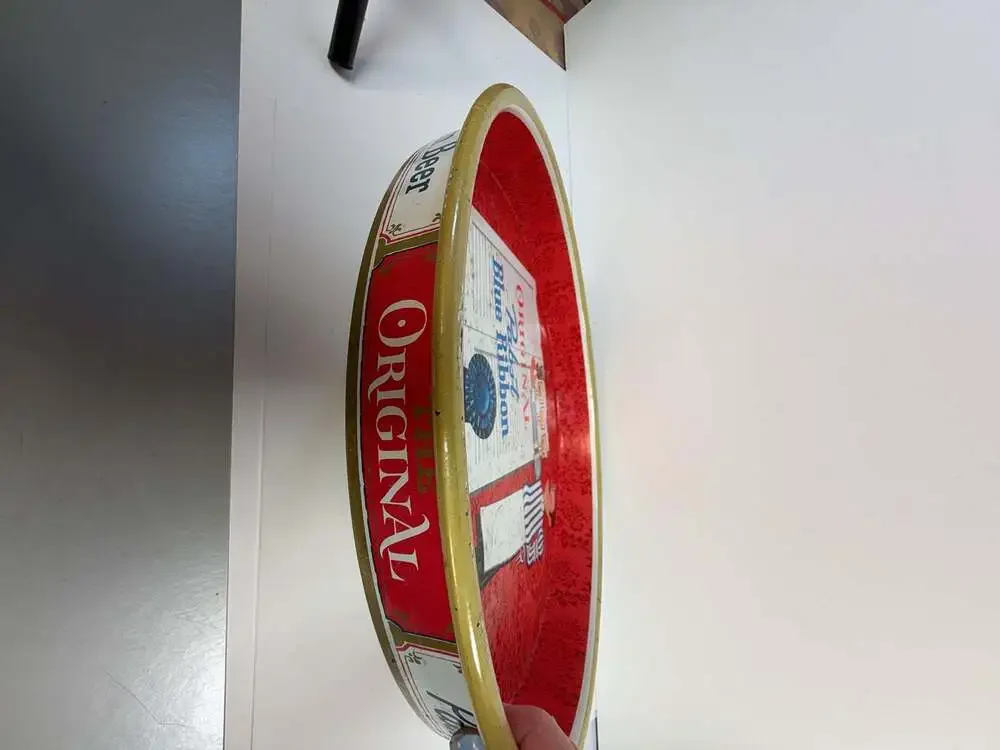 Vintage Pabst Blue Ribbon Beer Metal Serving Tray 13 Inch